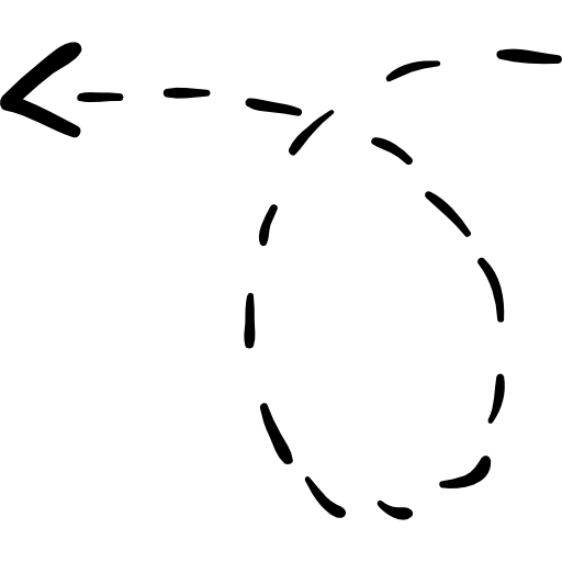 Rotated right arrow with broken line